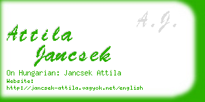 attila jancsek business card